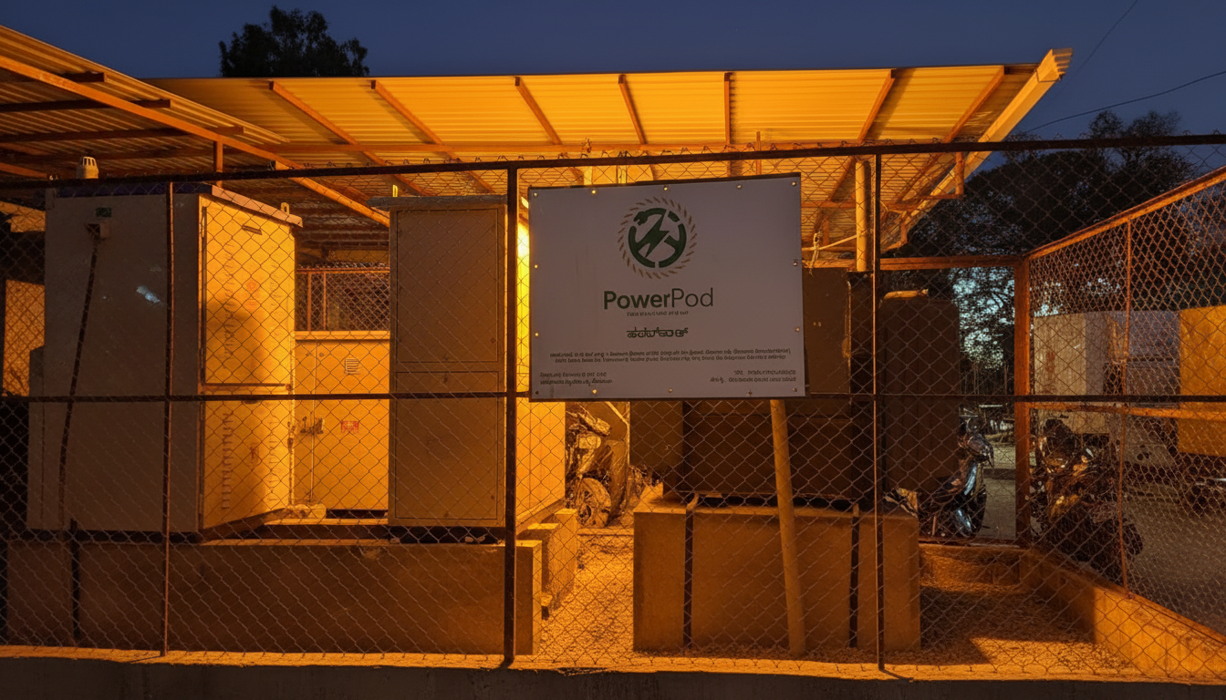 PowerPod branded electrical infrastructure with transformers and switchgear