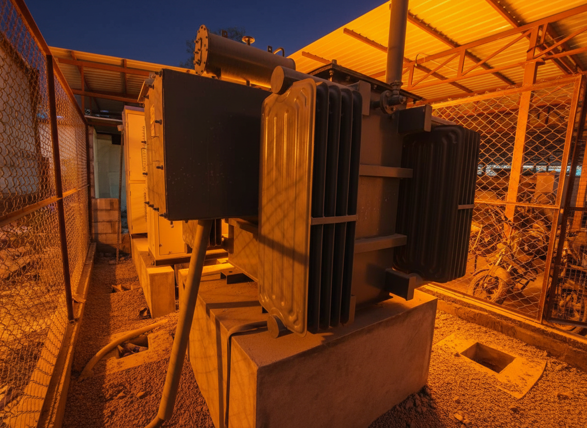 Close-up of dedicated transformer at PowerPod hub